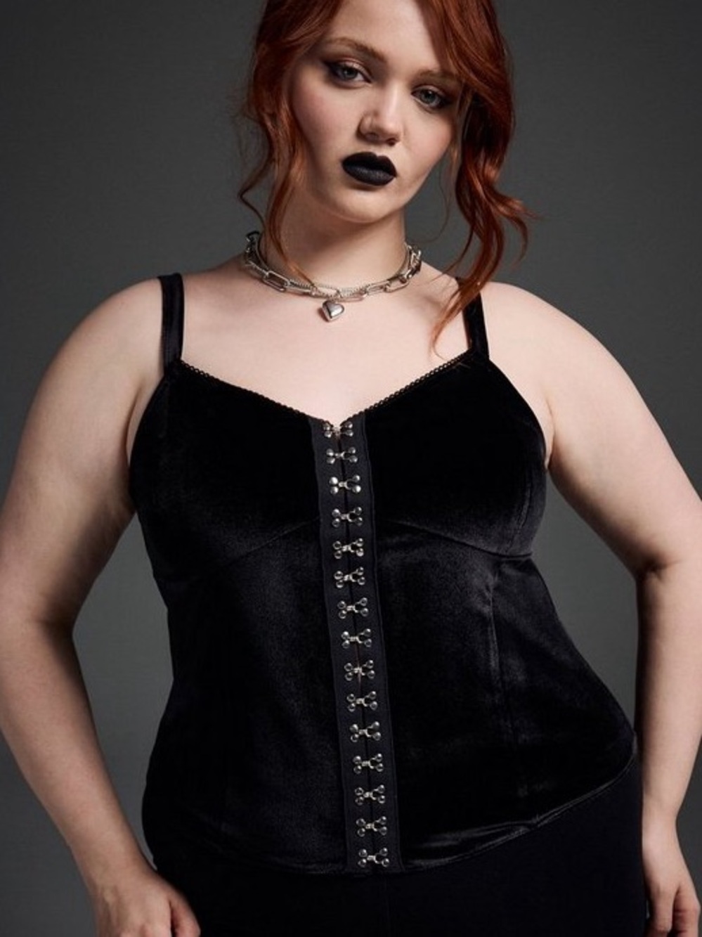 Torrid Nightfall Velvet Hook & Eye Cami - Alt/Grunge/Goth - Size 1 (US 1X)